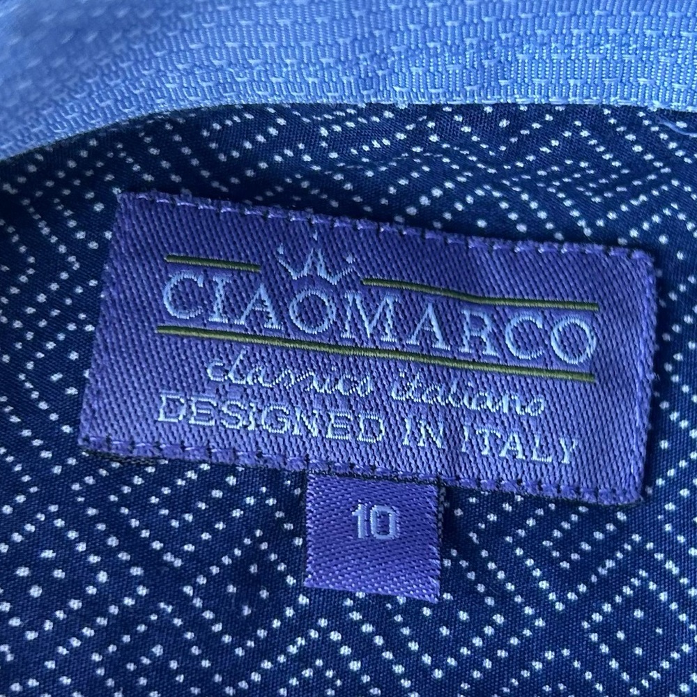 Ciao Marco ~ Button Down Long Sleeve ~ Boys Size 10 - Picture 6 of 11